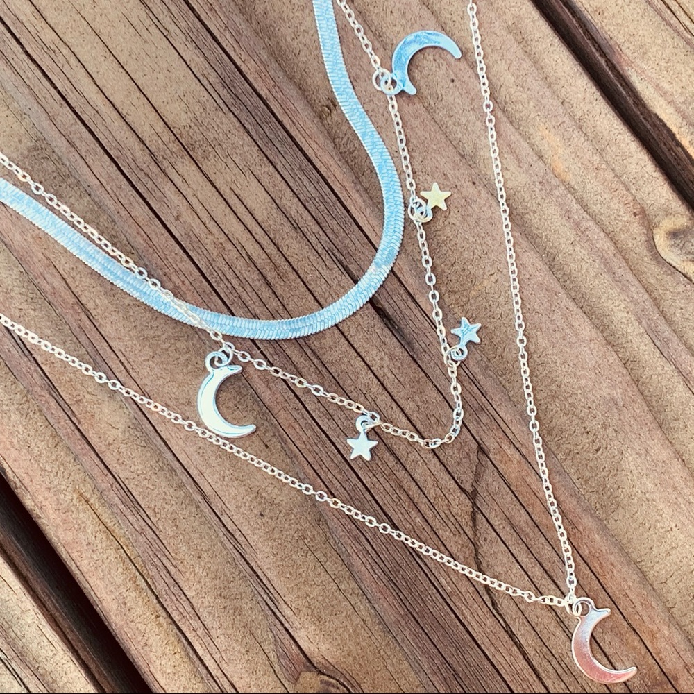 LAST ONE  ♡ THE NIGHT SKY ♡ Layered Necklace with GIFT BAG - Picture 2 of 6